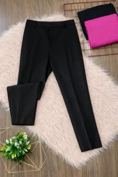 極美品 UNTITLED アンタイトル 黒スラックスパンツ S