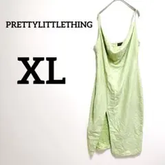 PRETTYLITTLETHING ライトグリーン キャミワンピース【XL】