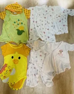 短肌着 50cm 長肌着60cm なりきりロンパース 70cmセット まとめ売り