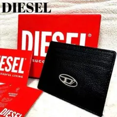 ★未使用品★DIESEL ディーゼル 本革 カウレザーカードケース ブラック 黒