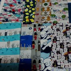 こばやし猫生地　縦50cm横25cm 10枚セット 柄変更値下げ不可