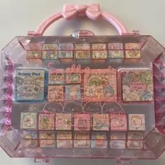 すみっコぐらし 可愛いスタンプセット 26種類 ピンクケース