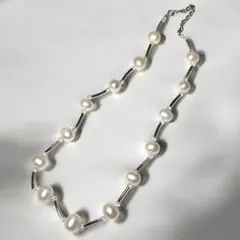 【大珠】ステーションパール 本真珠 ネックレス　SILVER925刻印 14mm