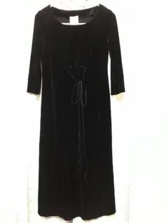 【Sybilla】ベルベットロングワンピース Ｌサイズ 黒 フォーマル