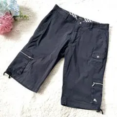 BURBERRY BLACK LABEL カーゴハーフパンツ 76 黒 S／Mのサムネイル