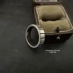 希少　激渋　ヴィンテージ　リング　925 ストライプ　アンティーク　シルバー