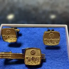 皇居の二重橋と菊の御紋カフス、ネクタイピン