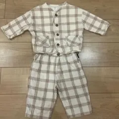 テータテート チェック 80 セットアップ ベビー 男の子 バースデイ