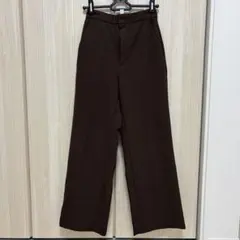ブラウン スラックス レディース パンツ Sサイズ センタープレス