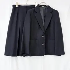 美品✨ ボアチェックセットアップ スーツ ツイード 日本製 冠婚葬祭 大きめ 黒