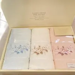 フェイスタオルセット 花柄刺繍 3枚セット