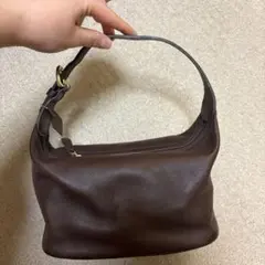 オールドコーチ　アクセサリーポーチ　チャーム　レザー　ブラウン　4145