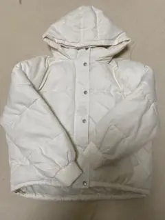 ホワイト ダウンジャケット フード付き