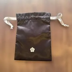 マリークワント　巾着　ミニ　袋　黒×シルバー