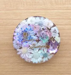 892可憐な♡レジンヘアゴム パープル紫陽花 シルバーチェーンのリング