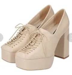 新品　ESPERANZA レースアップハイヒールローファー