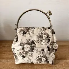 花柄黒猫トートバッグ クラシックデザイン