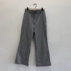 ［GRL］ギンガムチェック柄パンツ(M)/セミフレア モノトーン