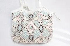 ★アニエスベーagnes b.大柄プリント：トートバッグ：used品