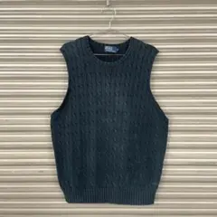 90s polobyralph cableknit vest pony used