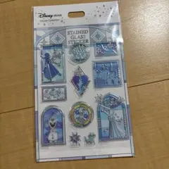 ディズニーストア　ステンドグラス風　ステッカー　アナ　エルサ