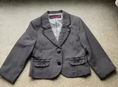値下げ中！女児130 卒園入園入学おすすめフォーマルグレー ボタン付きブレザー