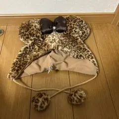 ディズニー　ミニー　ヒョウ柄　ファンキャップ　旧型