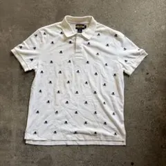 00s Ralph Lauren Rugby スカル　総柄　ポロシャツ　ホワイトのサムネイル