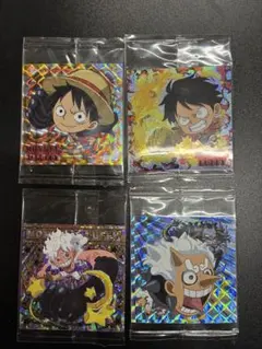 ワンピース　シール　ウエハース　ルフィ　4枚セット