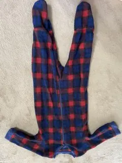 赤と青のチェック柄ロンパース　60ー70cm