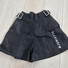#JUNETTA 黒 合成皮革 ハーフパンツ 130