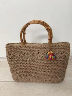 LOIS HILL バンブーハンドルのかぎ針編み 夏バッグ