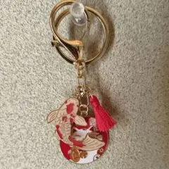 新品 招き猫 鯉 キーホルダー 縁起物 開運 金運アップ タッセル付 プレゼント