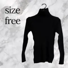 黒 タートルネック フリーサイズ レディース ニット 匿名配送