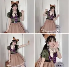 コスプレ衣装 ズートピア ニック・ワイルド風 ワンピース 5点セット 大人のサムネイル