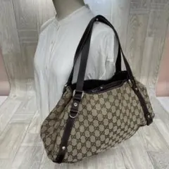 極美品】Gucci グッチ アビー GGキャンバス トートバッグ レザー 金具
