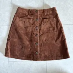 ブラウン コーデュロイ ミニスカート M
