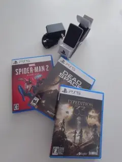 PS5　ゲームソフト3点・コントローラー充電器セット