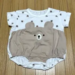 アカチャンホンポ　ベビー　ロンパース　くま　白　ホワイト　茶色　ブラウン　70