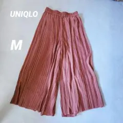 ユニクロUNIQLO シフォンスカートパンツ パープル系 Mサイズ プリーツ