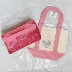 TRADER JOE'S パステルキャンバストート＆保冷バッグ　ミニ　ピンク