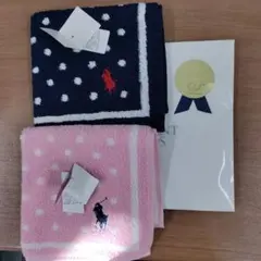 ポロ・ラルフ・ローレン 水玉タオルハンカチ 2枚セット