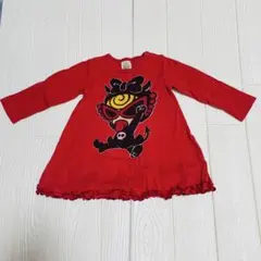 ヒスミニ 赤い長袖Tシャツ ワンピースにも！