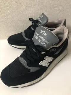 ニューバランス U998BL スニーカー 26.5cm【白靴紐あり】