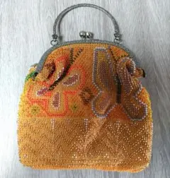 ハンドメイド ビーズ編みのがま口ミニバッグ