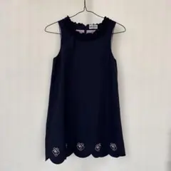 の*屋様 ネイビー ノースリーブワンピース フリル付き