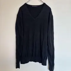 ユニクロ プレミアムコットンブレンド Vネックセーター ブラック Mサイズ 黒