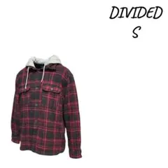 DIVIDED チェック柄フード付きシャツ S