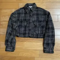 H&M エイチアンドエム　ツィードジャケット　クロップド丈　XS