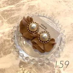 159 シフォンタッセルフラワー イヤリング